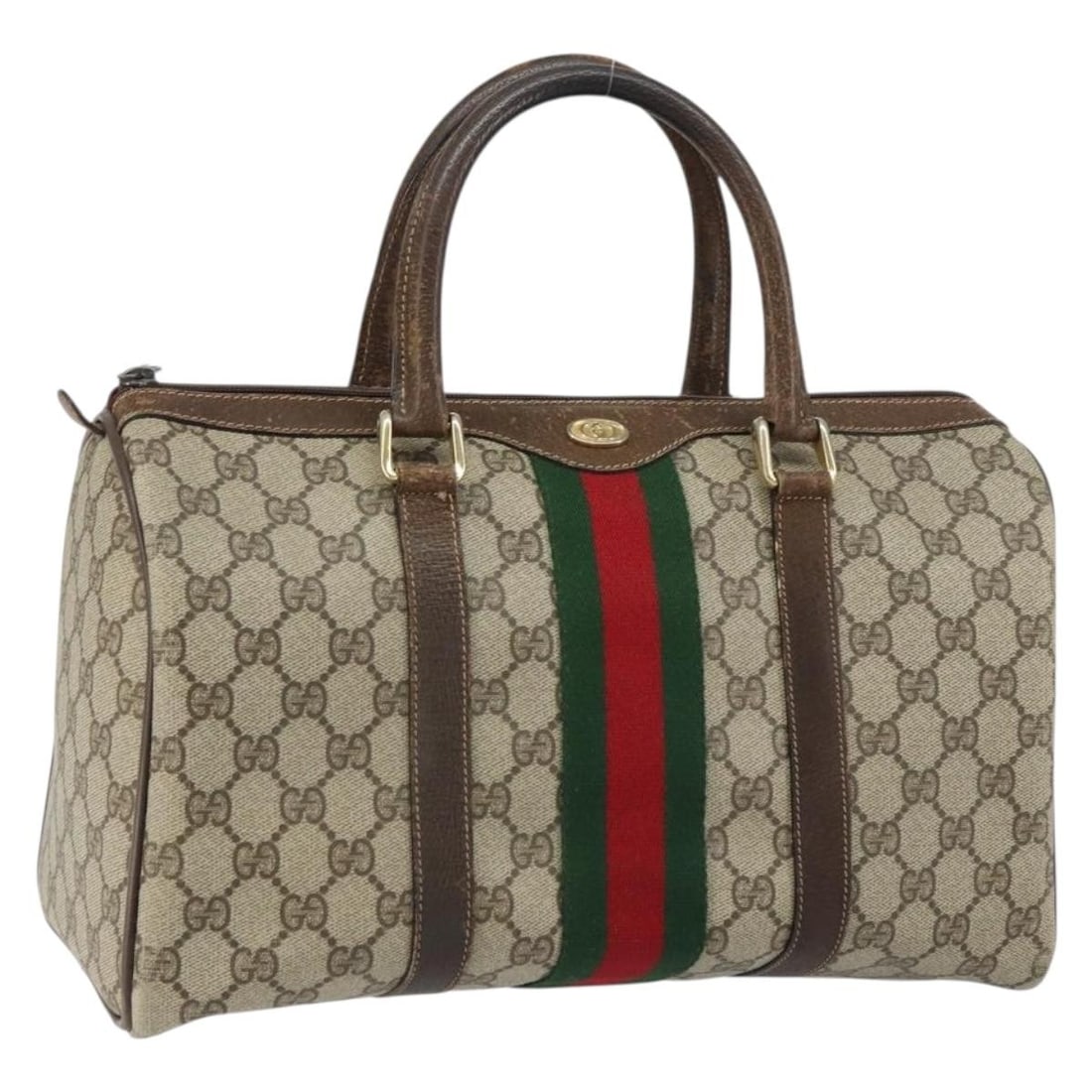 Beige PVC GG Supreme Boston Bag by Gucci Sherry Line Model 69 012 3842 (1 of 18)