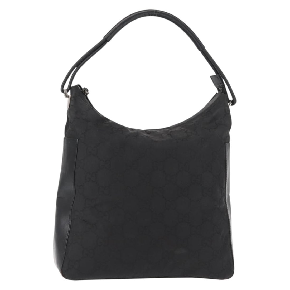 GUCCI GG Canvas Nylon Shoulder Bag Black Silver 001 3770 Auth (1 of 18)