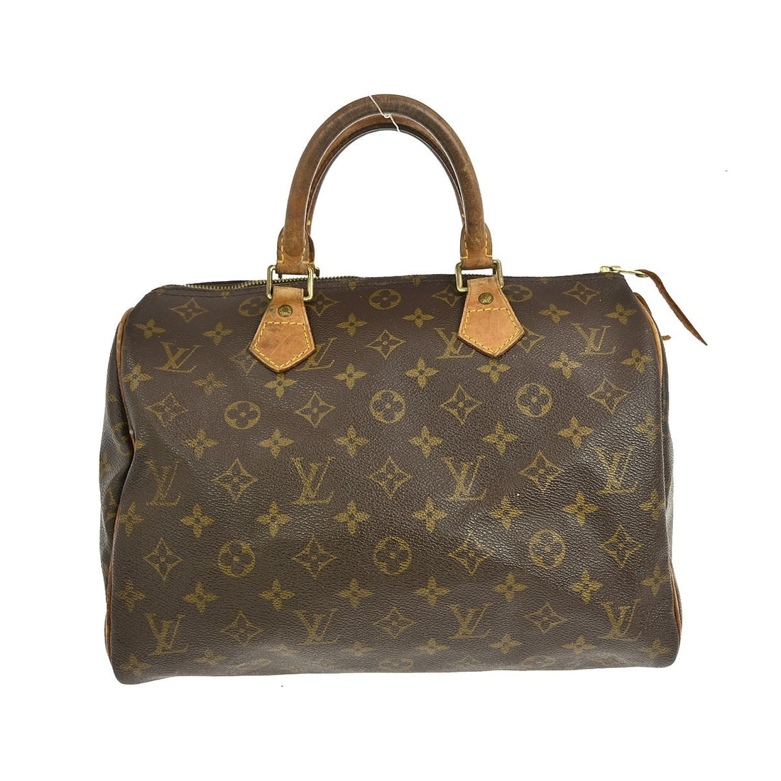 Louis Vuitton Speedy 30 Monogram Canvas Satchel M41526 Vintage Handbag: Louis Vuitton Speedy 30 Monogram Canvas Satchel M41526 Vintage Handbag This Louis Vuitton Speedy 30 handbag features the iconic monogram pattern on brown canvas with beige double handles and a zip clo