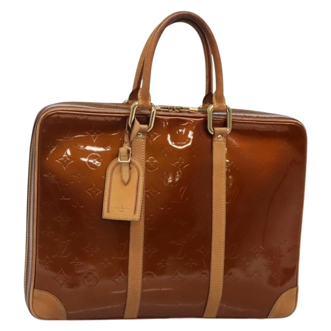 Louis Vuitton Monogram Vernis Van Damme Hand Bag Bronze Patent Leather M91125 Auth: Louis Vuitton Monogram Vernis Van Damme Hand Bag Bronze Patent Leather M91125 Auth This authentic LOUIS VUITTON Monogram Vernis Van Damme Hand Bag showcases an elegant bronze hue crafted from premium