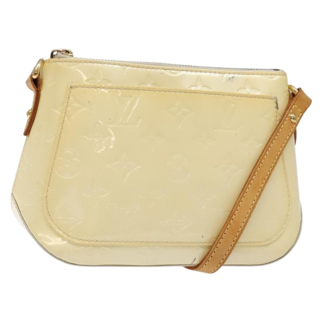 LOUIS VUITTON Monogram Vernis Minna Street Shoulder Bag Perle M91509 Auth (1 of 18)