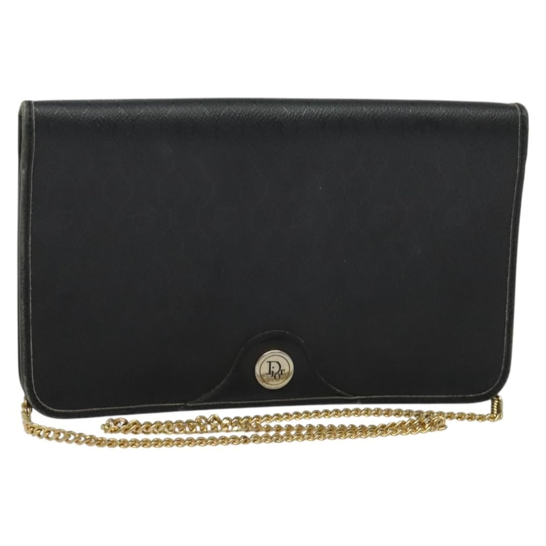 Christian Dior Honeycomb PVC Shoulder Bag Black Gold Auth (1 of 18)