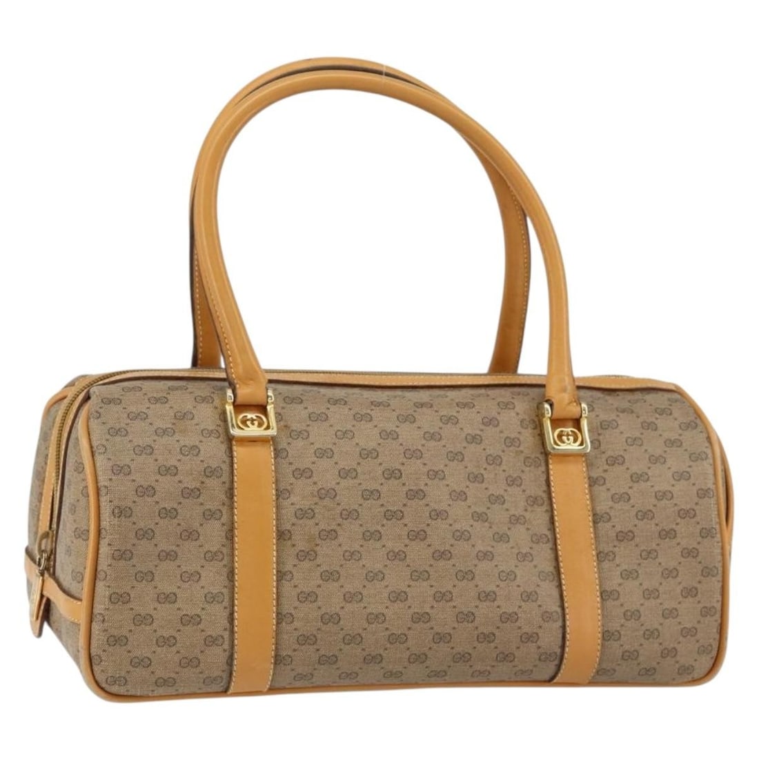 GUCCI Micro GG Supreme Beige Gold PVC Hand Bag 000 58 0040 Auth: GUCCI Micro GG Supreme Beige Gold PVC Hand Bag 000 58 0040 Auth This authentic GUCCI Micro GG Supreme Hand Bag is a stylish accessory crafted in Italy. The bag features a luxurious PVC leather exterio