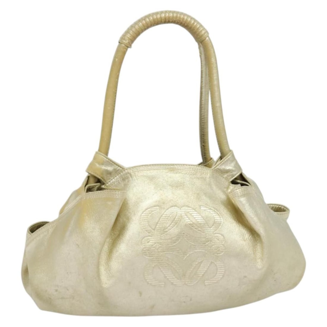 Loewe Aire Anag Lamb Nappa Gold Leather Tote Bag from Spain (1 of 18)