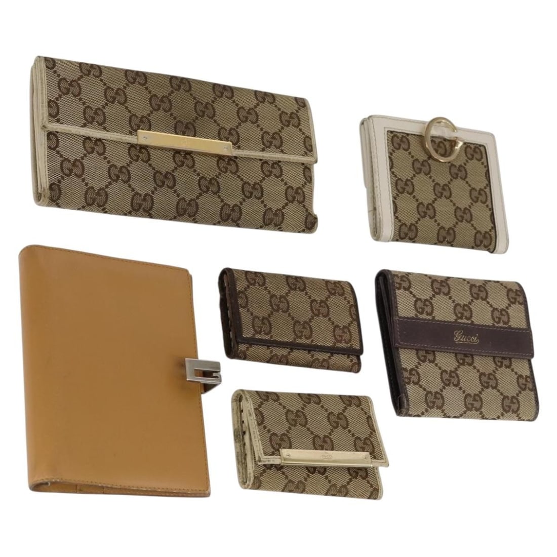 GUCCI GG Canvas Beige Wallet Set of 6 Auth Italy (1 of 14)