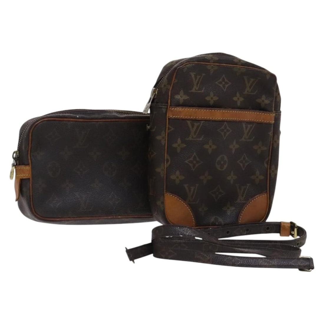 Louis Vuitton Monogram Shoulder Bag 2Set Authentic France: Louis Vuitton Monogram Shoulder Bag 2Set Authentic France This LOUIS VUITTON Monogram Shoulder Bag is a stylish and iconic accessory made from durable monogram canvas. Designed as a shoulder bag, it f