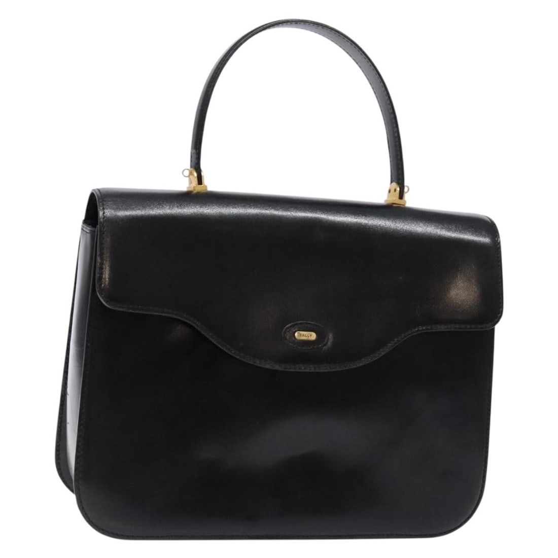 BALLY Black Gold Leather Hand Bag Made in Italy (1 of 18)