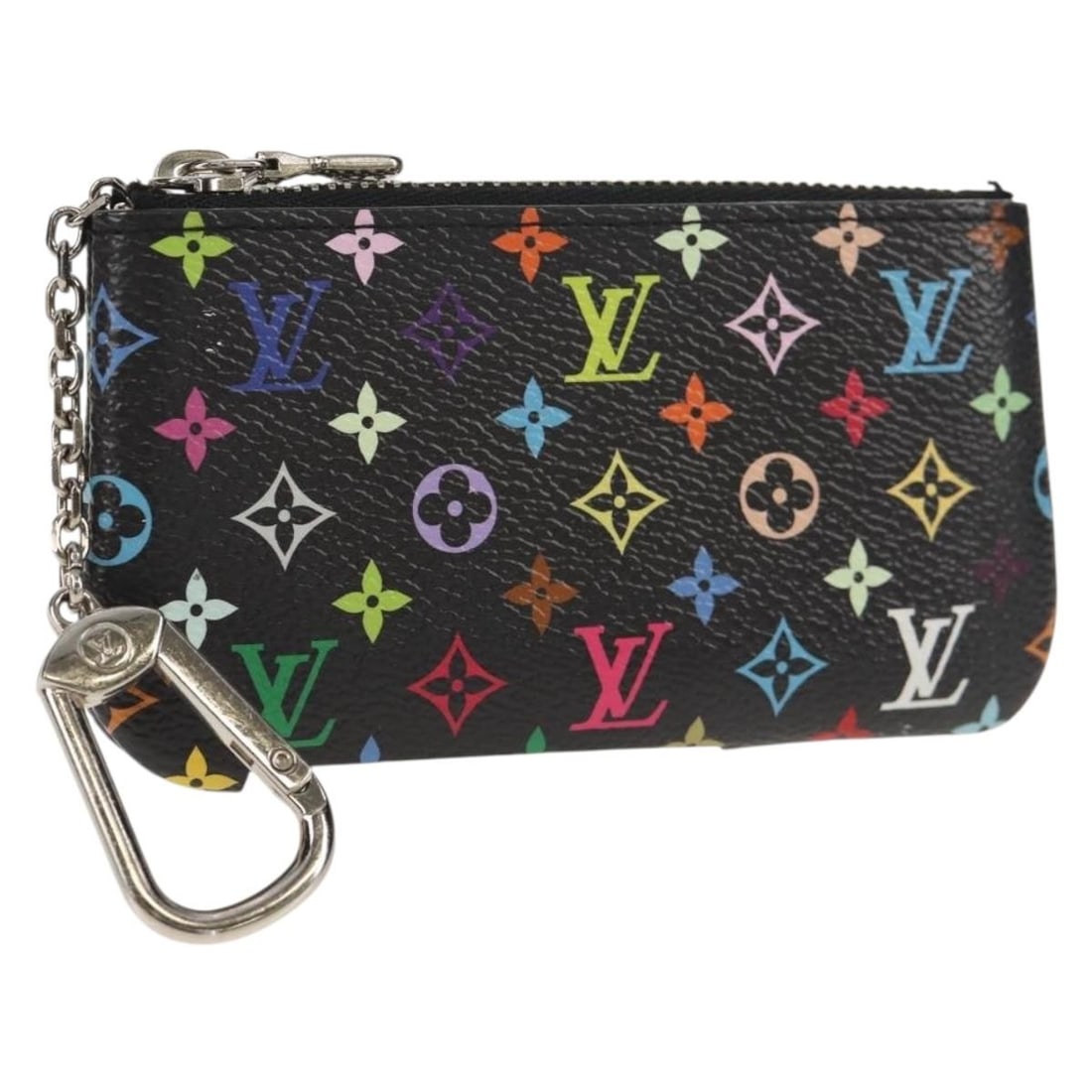 LOUIS VUITTON Multicolor Coin Purse Black M13664 Auth: LOUIS VUITTON Multicolor Coin Purse Black M13664 Auth This authentic LOUIS VUITTON Multicolor Pochette Cles Coin Purse is a stylish accessory crafted from Monogram Multicolor Canvas in a sleek black c
