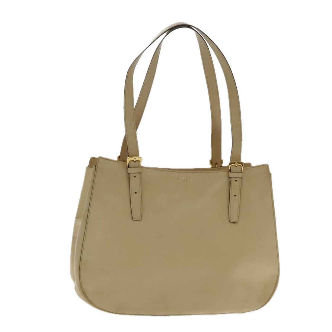 CELINE Beige Gold Leather Tote Bag Auth Italy FM3933 (1 of 18)