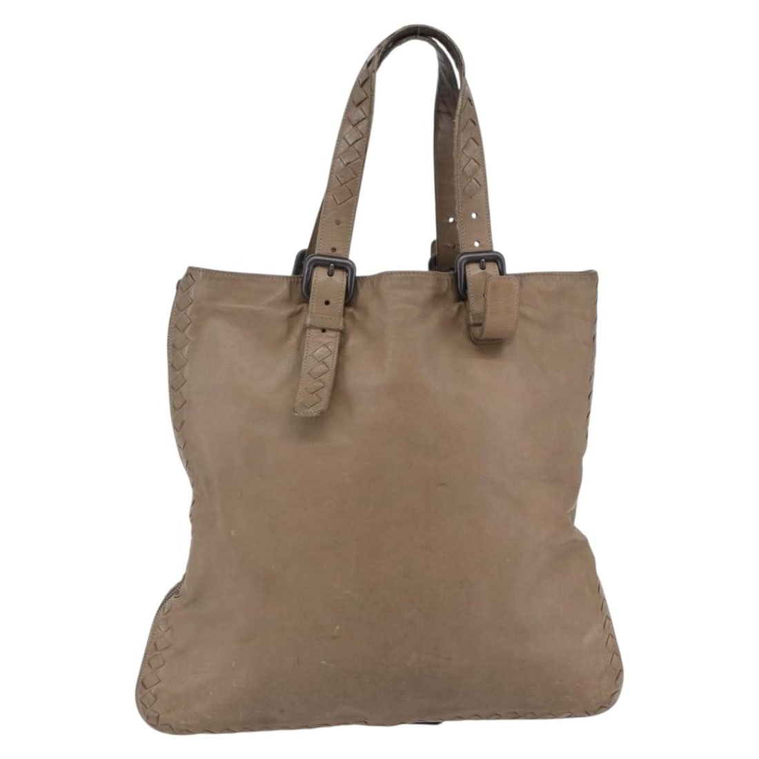 Bottega Veneta Intrecciato Beige Leather Tote Bag Auth Italy (1 of 18)