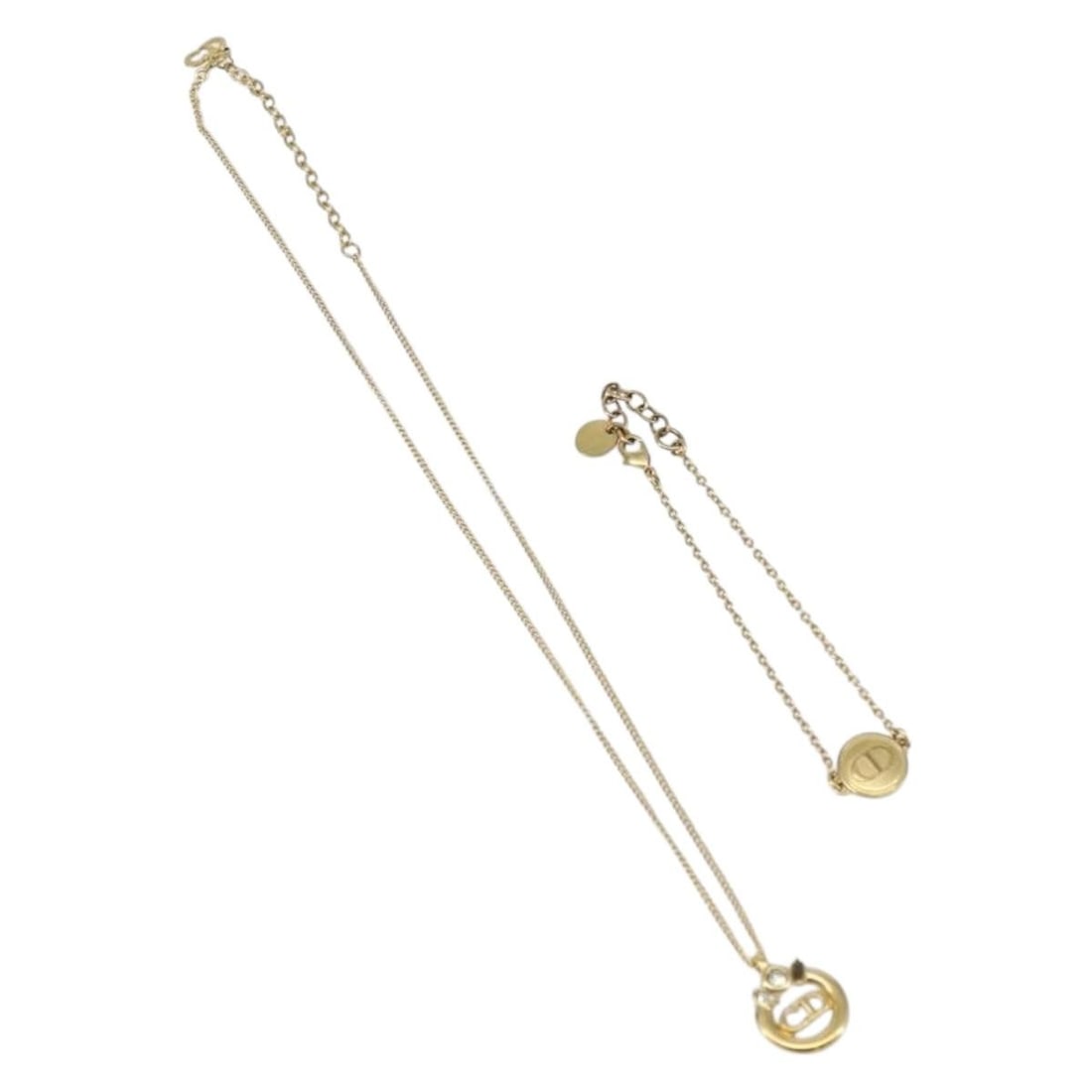 Set of 2 Gold Tone Christian Dior Necklaces Metal France (1 of 18)