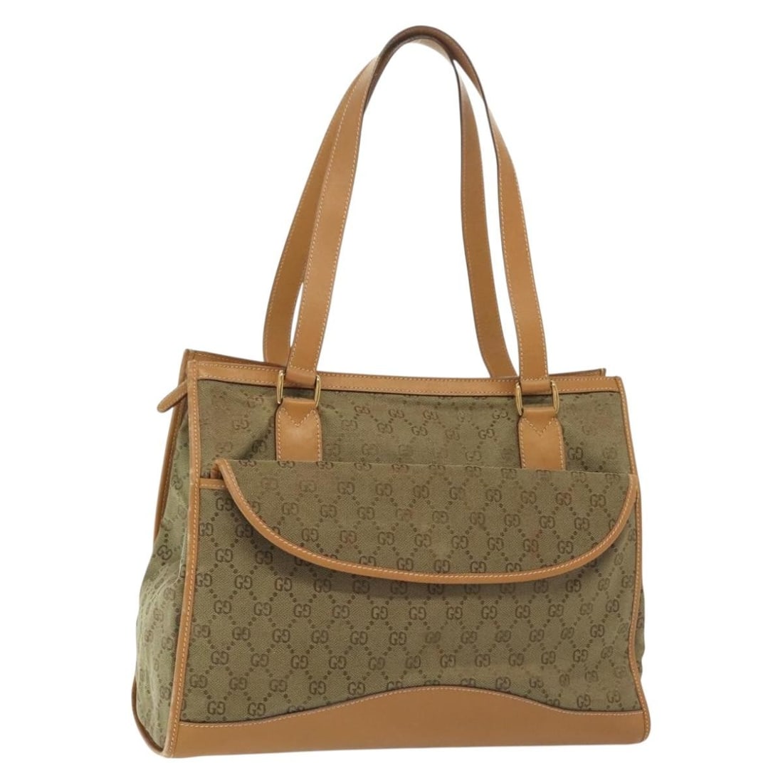 GUCCI GG Canvas Tote Bag Beige Gold Made in Italy (1 of 18)