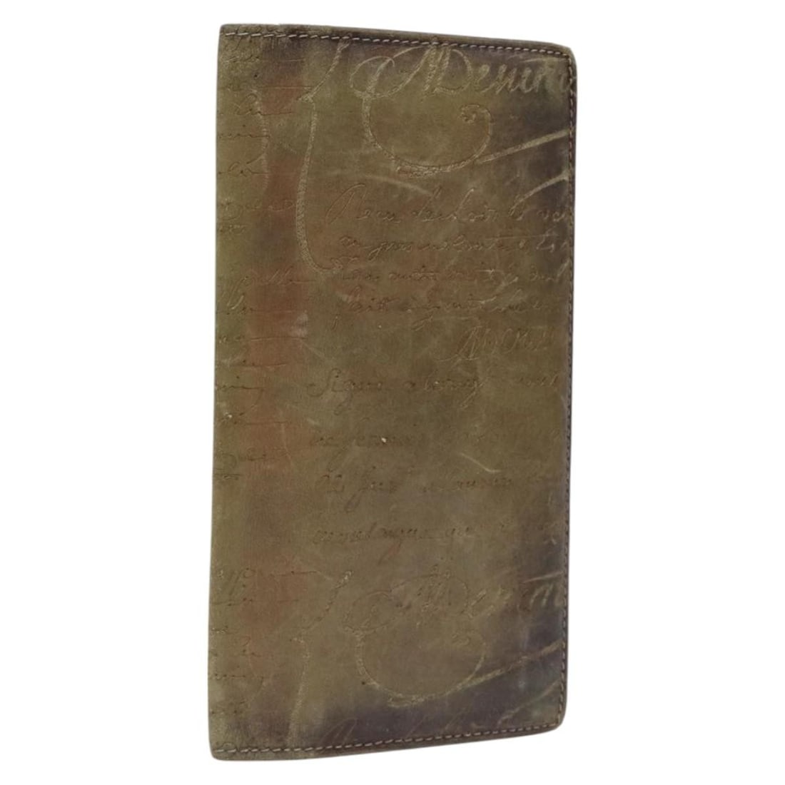 Berluti Calligraphy Brown Leather Long Wallet Auth E1123 Italy (1 of 18)