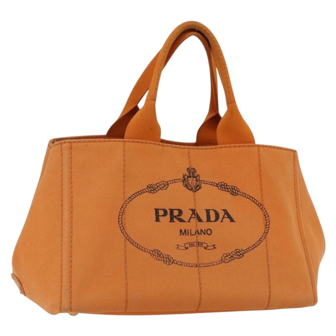 Orange Gold Canvas Kanapa MM Handbag by Prada BA9860 (1 of 18)