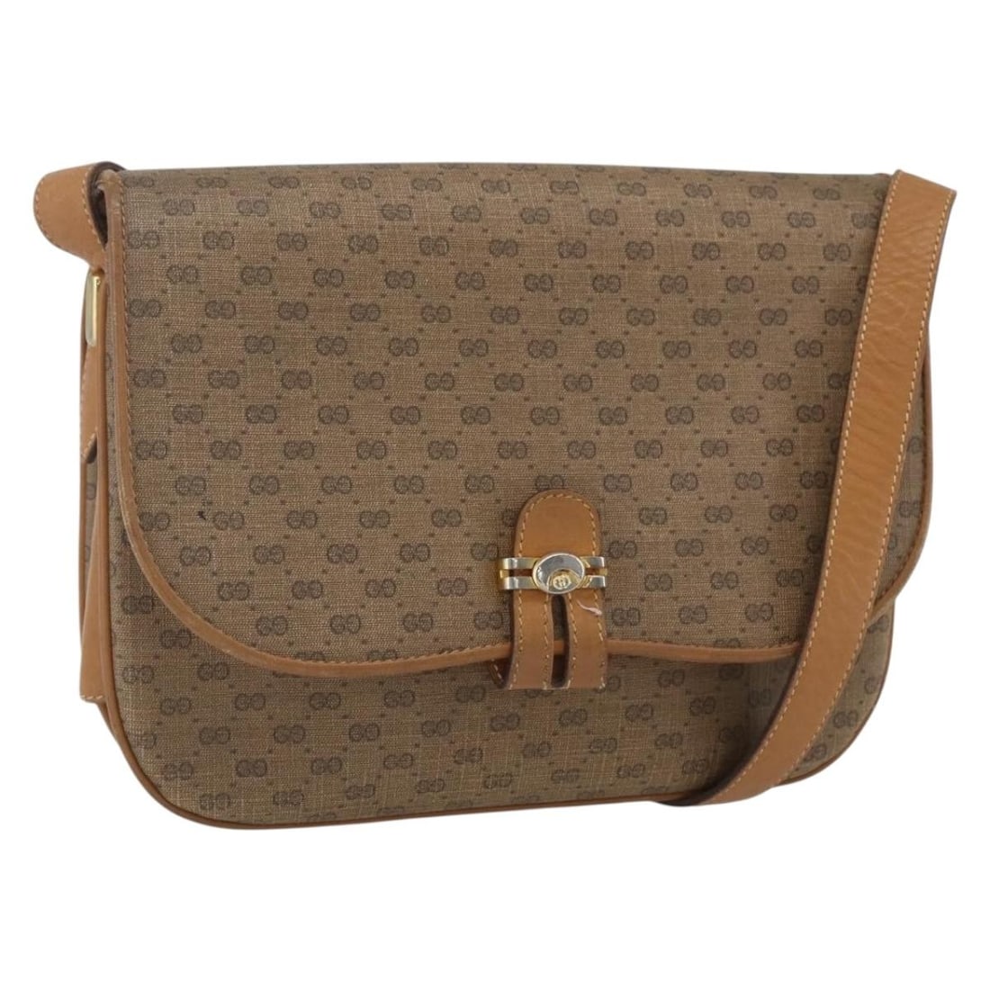 Beige Micro GG Supreme Shoulder Bag by Gucci PVC Leather 001 406 1780: Beige Micro GG Supreme Shoulder Bag by Gucci PVC Leather 001 406 1780 This GUCCI Micro GG Supreme shoulder bag features a beige and gold color scheme with PVC leather and micro small GG canvas. The ba
