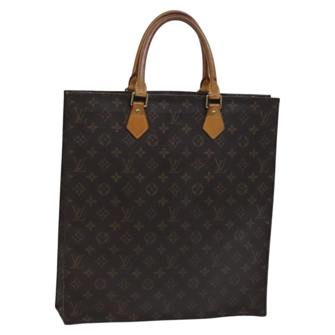 LOUIS VUITTON Monogram Sac Plat Hand Bag M51140 Authentic (1 of 18)