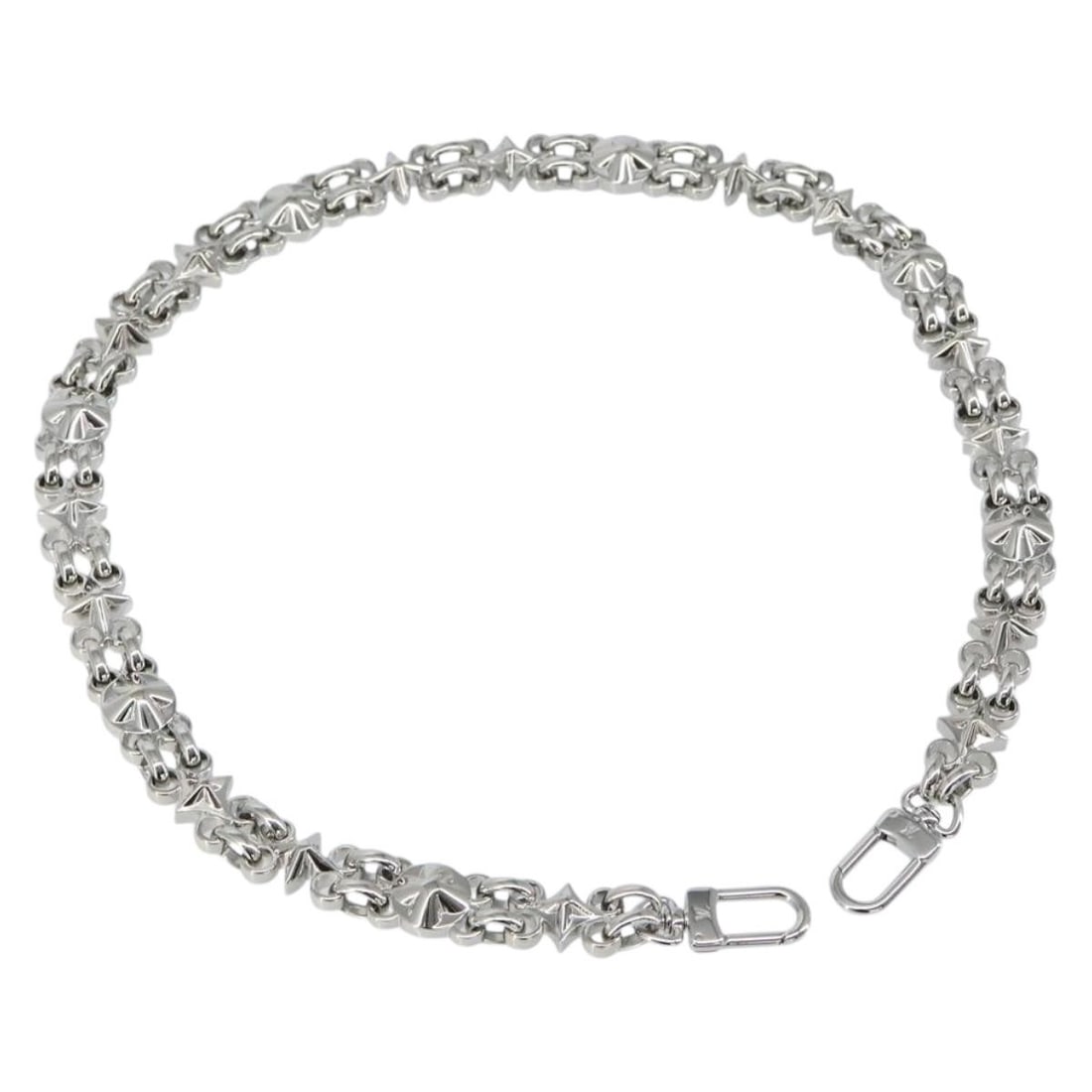 LOUIS VUITTON 25.6" Silver Metal Chain Shoulder Strap: LOUIS VUITTON 25.6" Silver Metal Chain Shoulder Strap Enhance your accessory collection with this elegant Louis Vuitton Chain Shoulder Strap. Crafted from durable metal in a sleek silver color, this s