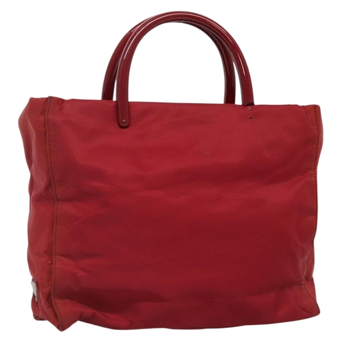 PRADA Red Silver Tote Bag Nylon Made in Italy Authentic (1 of 18)