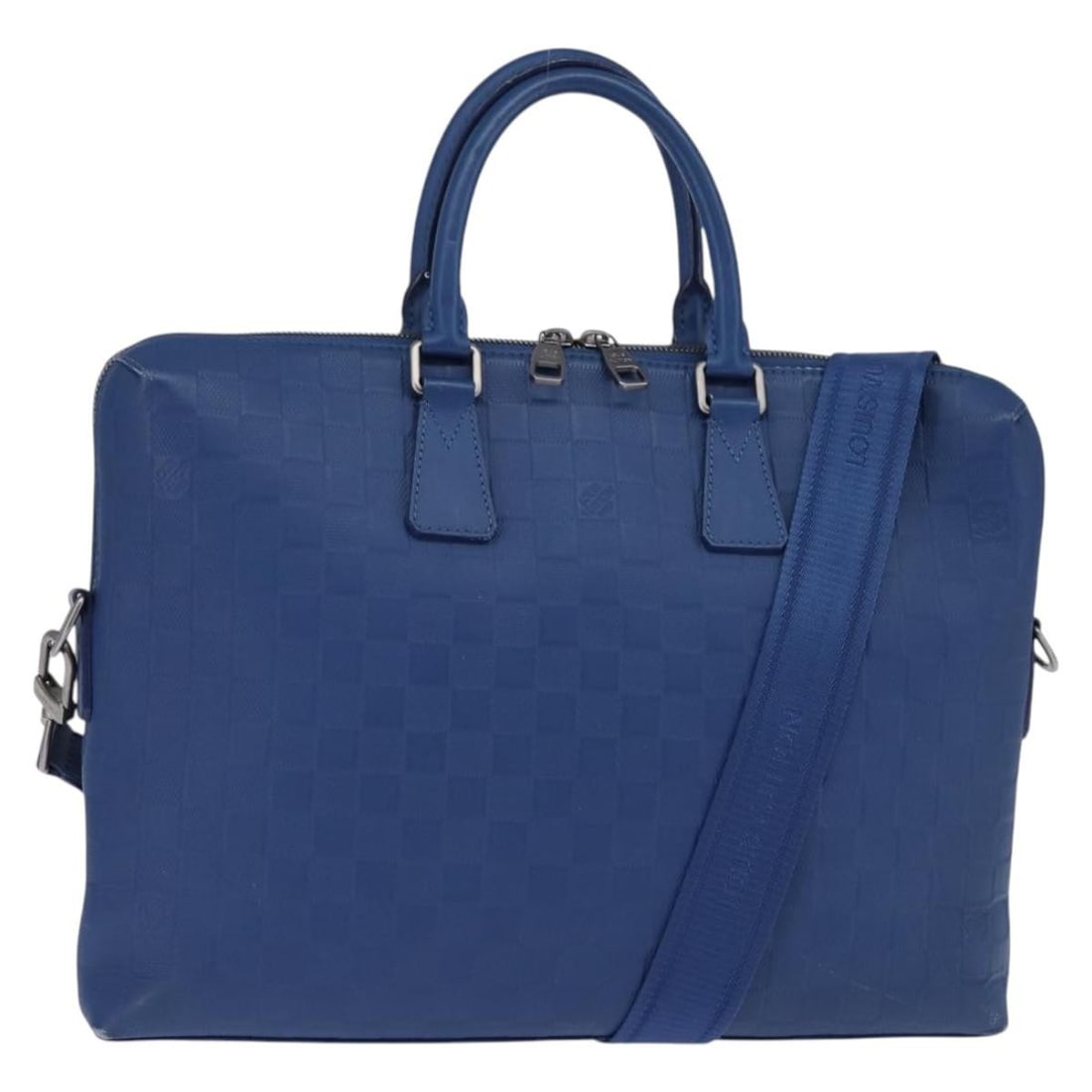 LOUIS VUITTON Damier Infini Porte Documents Jules Bag Blue N41328 Auth (1 of 18)
