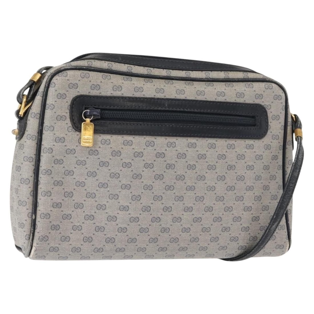 GUCCI Micro GG Supreme Shoulder Bag PVC Leather Navy Gold 007 58 0014 Auth (1 of 18)