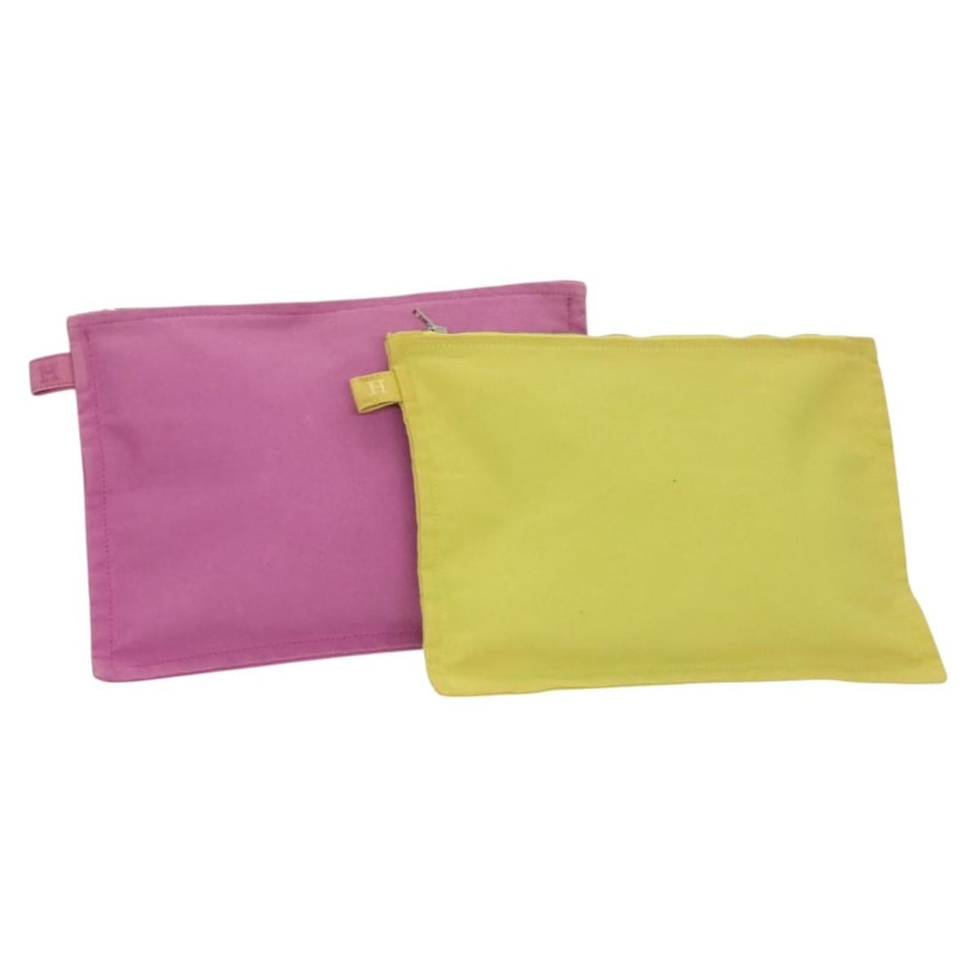 HERMES Bora Bora Canvas Pouch Set of 2 Pink Yellow Authentic (1 of 16)