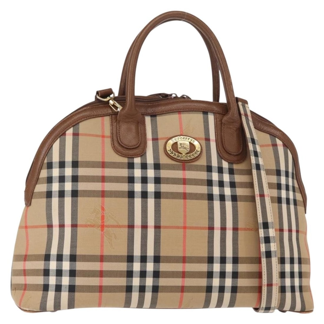 Burberrys Nova Check Beige Canvas 2way Hand Bag Auth 151772: Burberrys Nova Check Beige Canvas 2way Hand Bag Auth 151772 This authentic Burberrys Nova Check Hand Bag is a stylish accessory made from durable canvas in a classic beige color. Measuring approximate