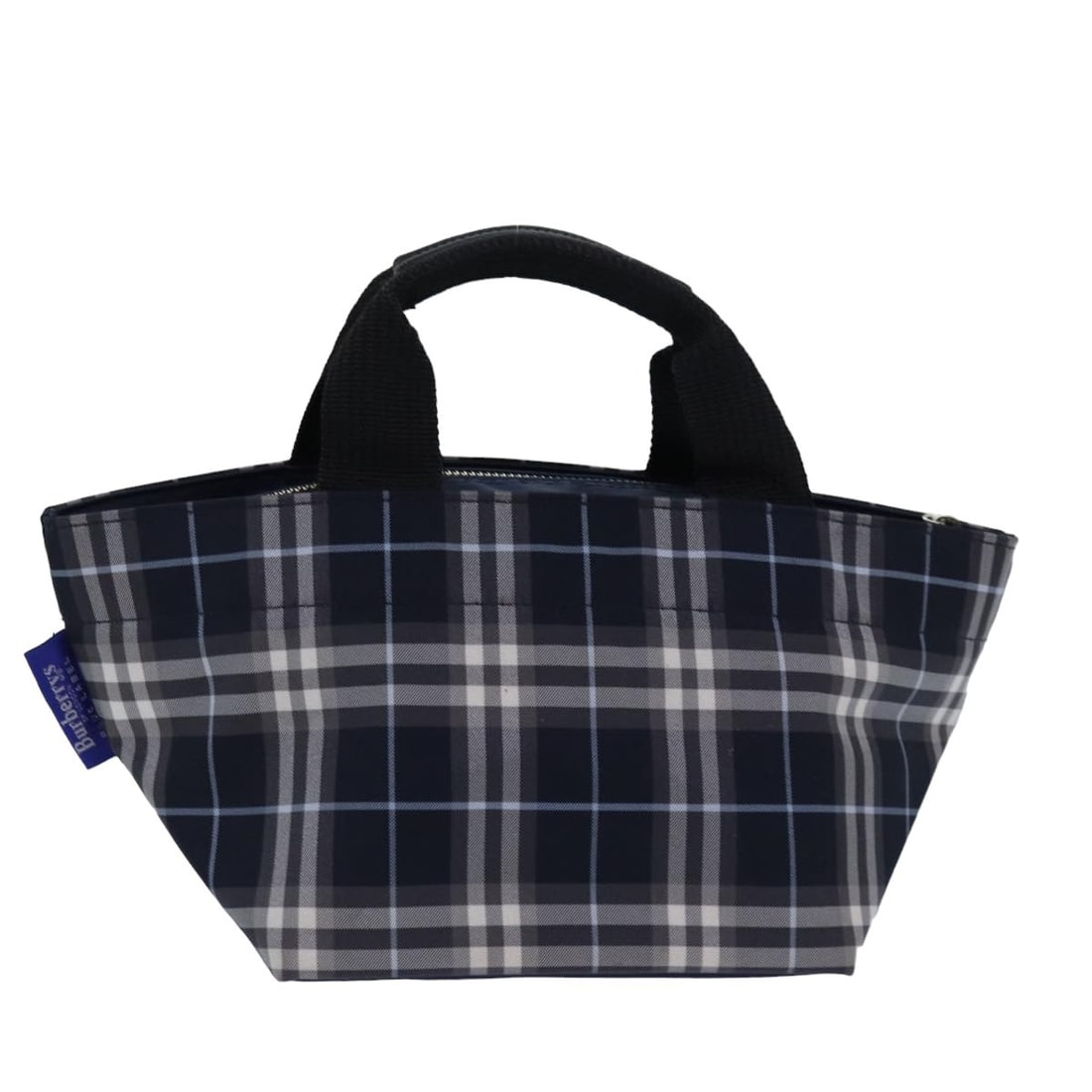 Burberrys Navy Nylon Nova Check Hand Bag Auth Japan: Burberrys Navy Nylon Nova Check Hand Bag Auth Japan This Burberrys Nova Check Blue Label Hand Bag is a stylish accessory made from durable nylon in a classic navy color. The bag features a versatile d