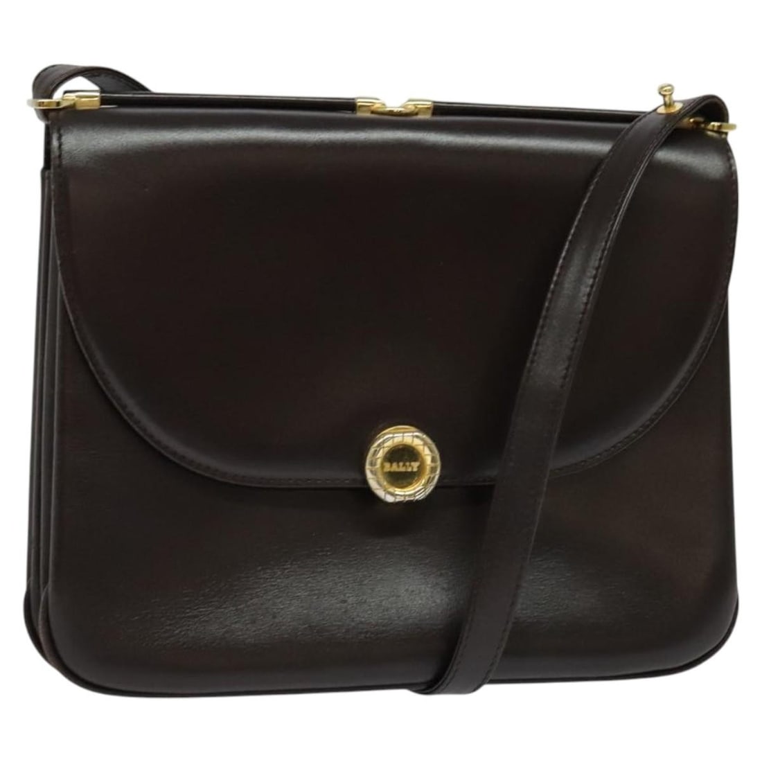 BALLY Brown Gold Leather Shoulder Bag Made in Italy (1 of 18)