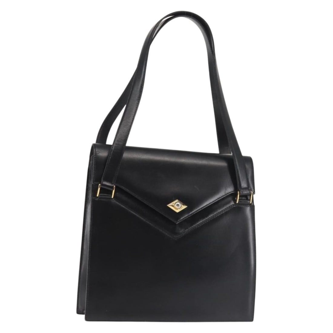 BALLY Leather Shoulder Bag Black Gold Italy Auth 143333 (1 of 18)