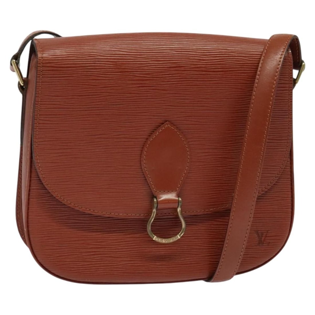 LOUIS VUITTON Epi Saint Cloud GM Brown Shoulder Bag M52193 France: LOUIS VUITTON Epi Saint Cloud GM Brown Shoulder Bag M52193 France This Louis Vuitton Epi Saint Cloud GM Shoulder Bag, crafted in France, showcases a stylish brown Epi leather exterior. With dimensions