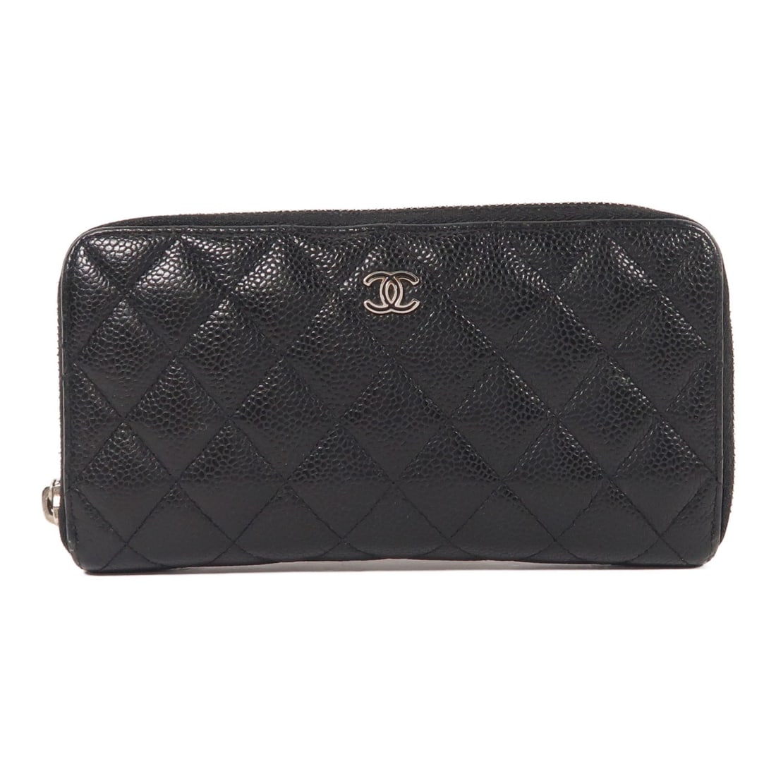 CHANEL Black Calfskin Leather Long Wallet with SHW (1 of 15)