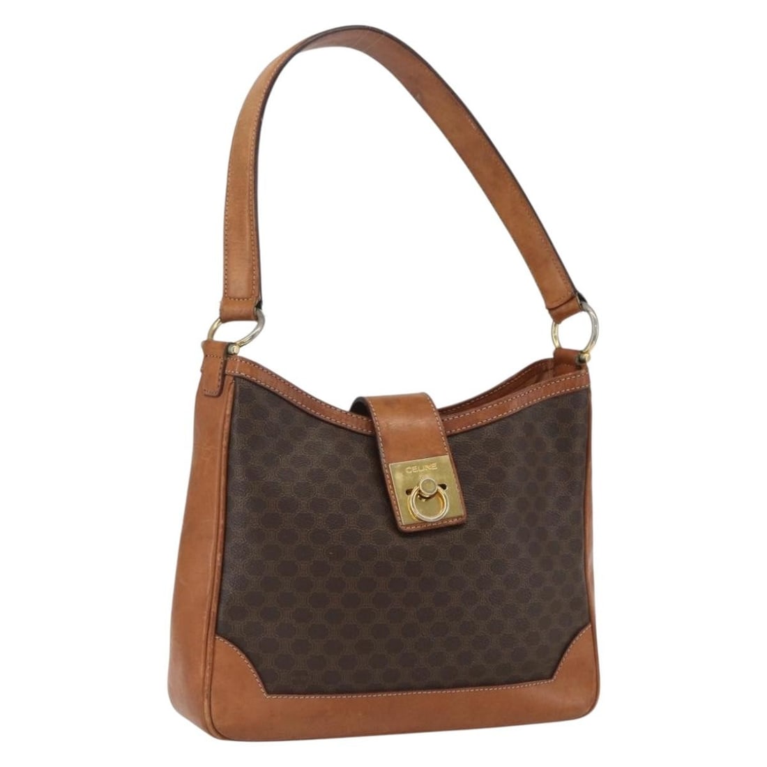 Celine Macadam Canvas and PVC Leather Brown Shoulder Bag from Italy (1 of 18)