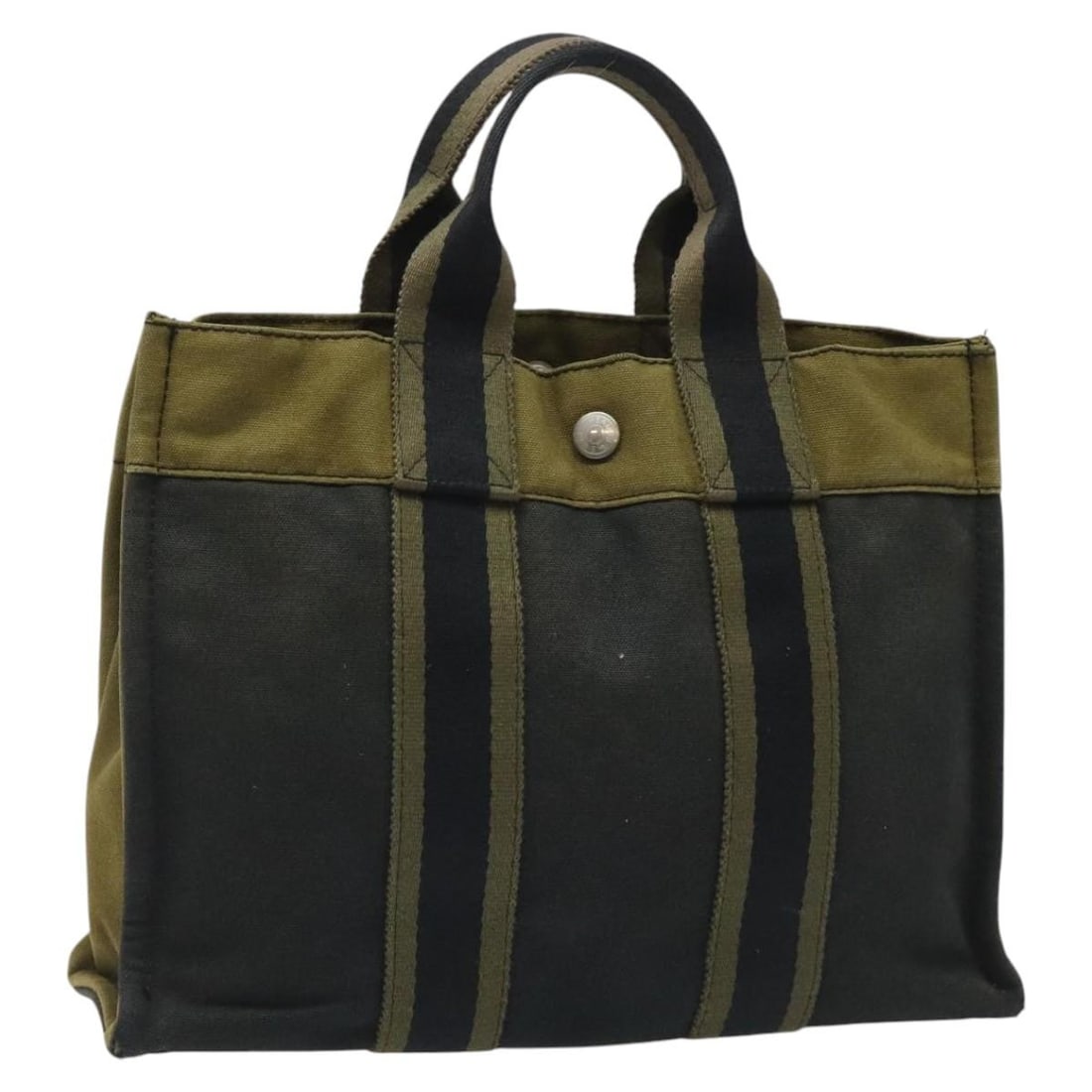 HERMES Fourre Tout PM Khaki Canvas Hand Bag Made in France (1 of 18)