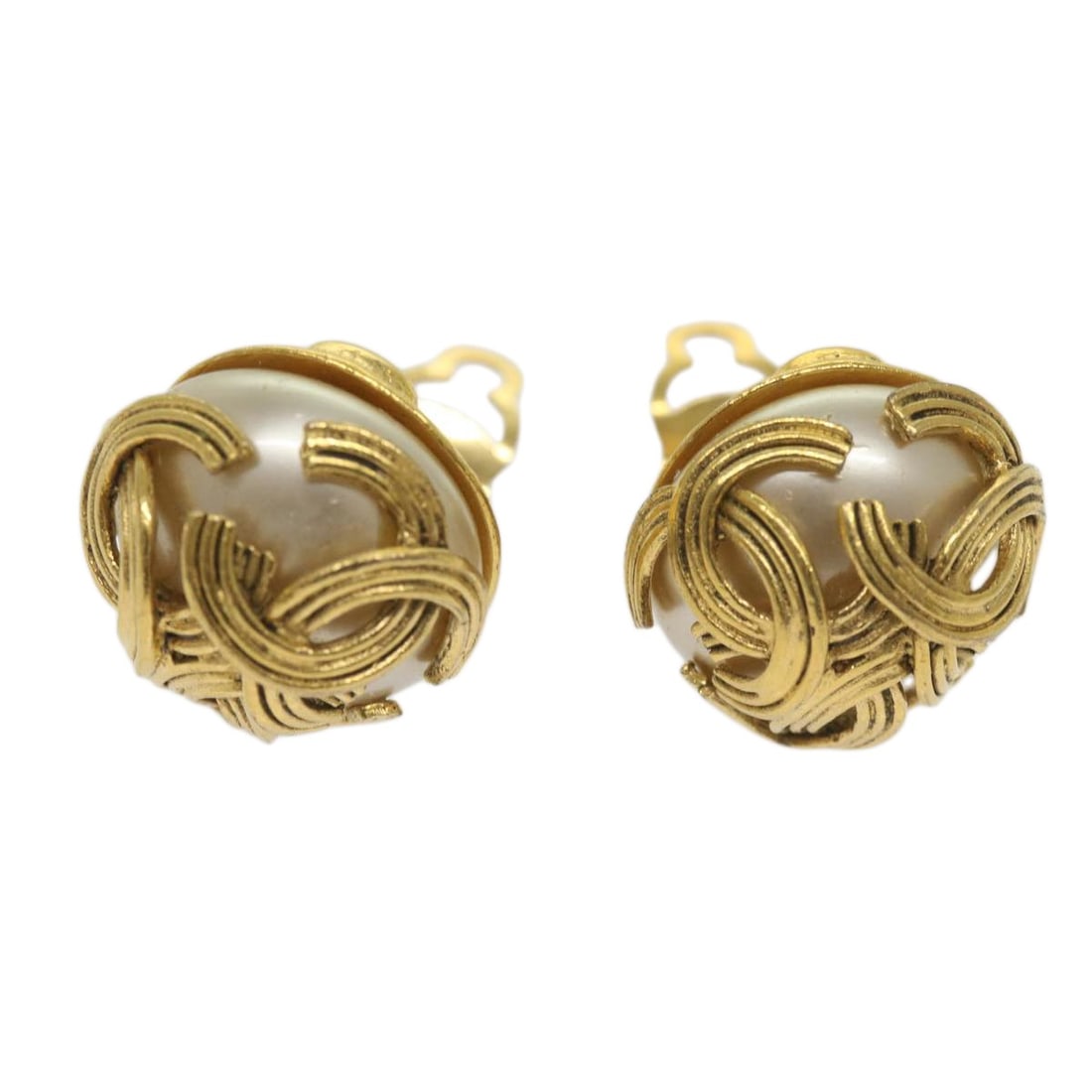 Chanel Gold CC Earrings Authentic French Design (1 of 14)