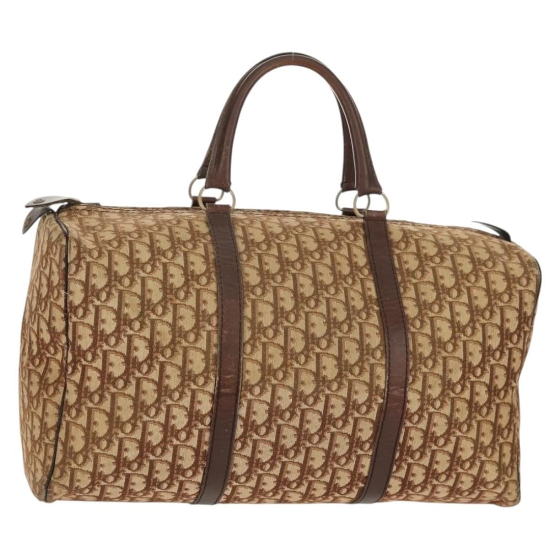 Christian Dior Beige Gold Trotter Canvas Boston Bag Auth (1 of 18)