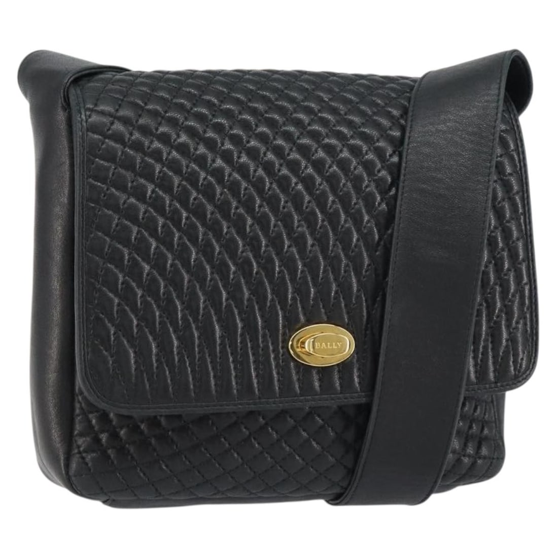 BALLY Black Leather Shoulder Bag with Gold Detail Made in Italy: BALLY Black Leather Shoulder Bag with Gold Detail Made in Italy This Bally shoulder bag is crafted from black leather with gold-tone accents. Made in Italy, it features a structured silhouette with a