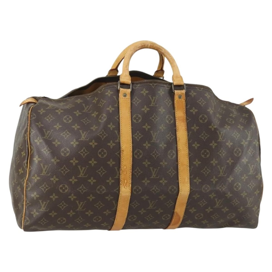 Keepall 55 Monogram Canvas Boston Bag by Louis Vuitton M41424: Keepall 55 Monogram Canvas Boston Bag by Louis Vuitton M41424 This is a Louis Vuitton Monogram Keepall 55 Boston Bag, model M41424, crafted from the signature monogram canvas. The bag features a spaci