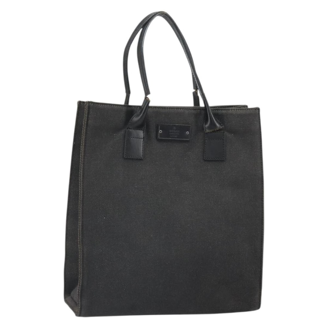 Gucci 91249 Black Canvas Tote Bag Made in Italy: Gucci 91249 Black Canvas Tote Bag Made in Italy This is a Gucci tote bag crafted from black canvas. The bag features a spacious interior and is designed with dual handles. Please note that the handle