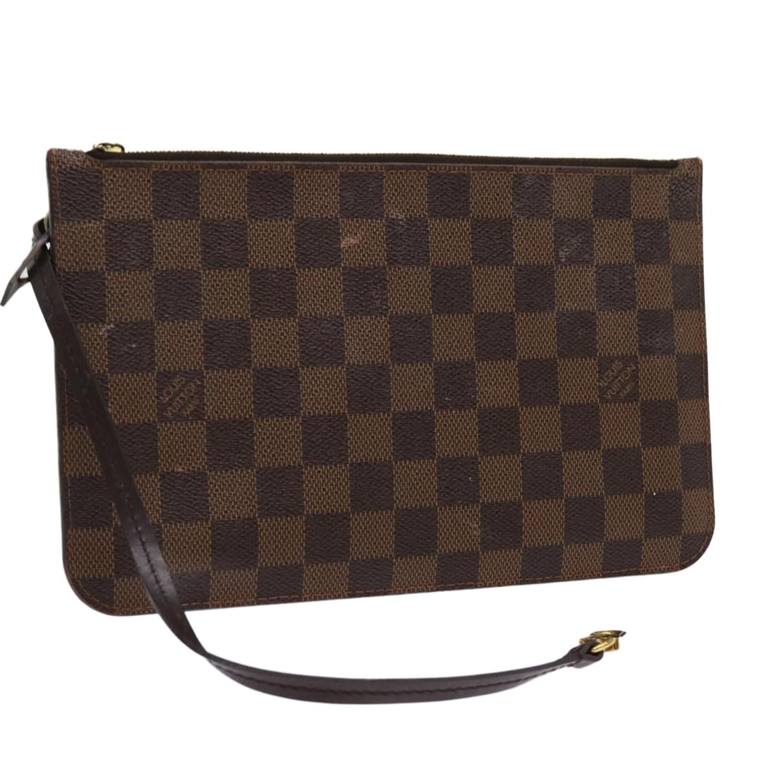 LOUIS VUITTON Damier Ebene Neverfull MM Accessory Pouch Auth FL4175 (1 of 18)