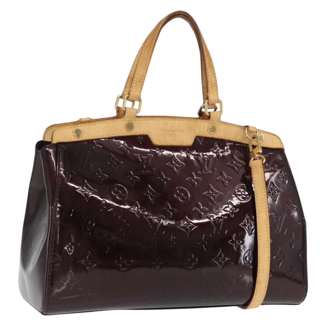 Louis Vuitton Blair MM Amarante Monogram Vernis Patent Leather Shoulder Handbag M91619 (1 of 18)