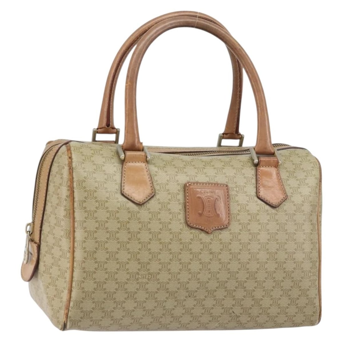 Celine Macadam PVC Canvas Beige and Gold Italian Handbag (1 of 18)