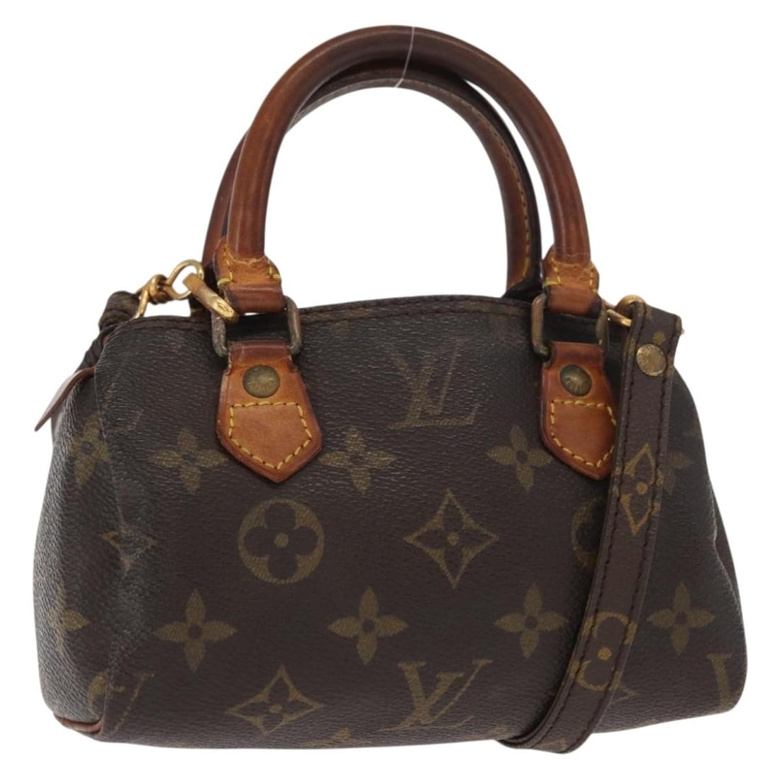 Louis Vuitton Mini Speedy Monogram Canvas Handbag M41534 with Strap (1 of 18)
