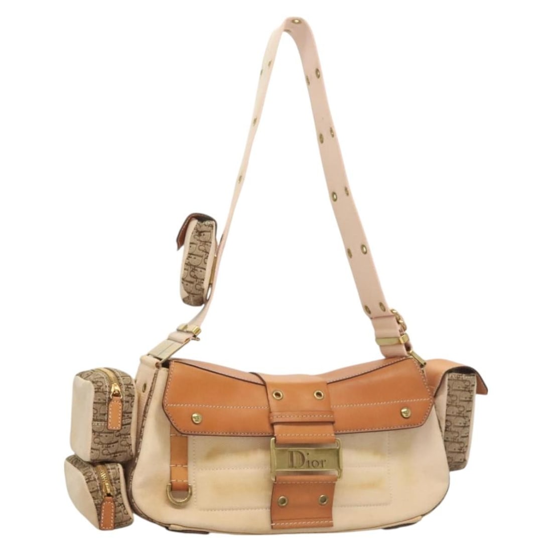 Christian Dior Trotter Canvas Brown Gold Shoulder Bag Auth MA-0022 (1 of 18)