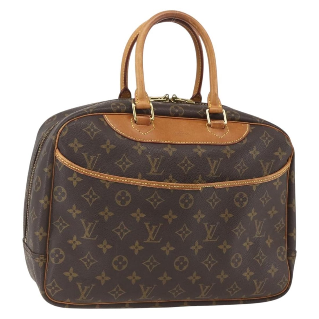 Louis Vuitton Deauville Monogram Canvas Handbag M47270 France: Louis Vuitton Deauville Monogram Canvas Handbag M47270 France This is a Louis Vuitton Monogram Deauville hand bag crafted from signature monogram canvas. The bag features a spacious interior, double h