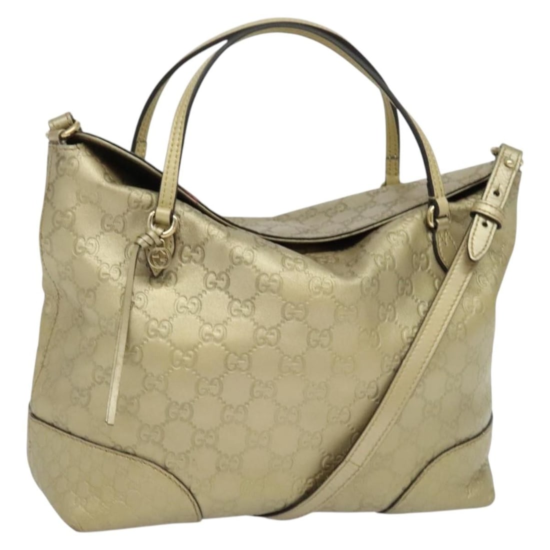 GUCCI GG Canvas Hand Bag Leather Gold 353120 Italy Auth: GUCCI GG Canvas Hand Bag Leather Gold 353120 Italy Auth Elevate your style with this authentic GUCCI GG Canvas Guccissima Hand Bag, crafted from premium leather and featuring a luxurious gold exterior