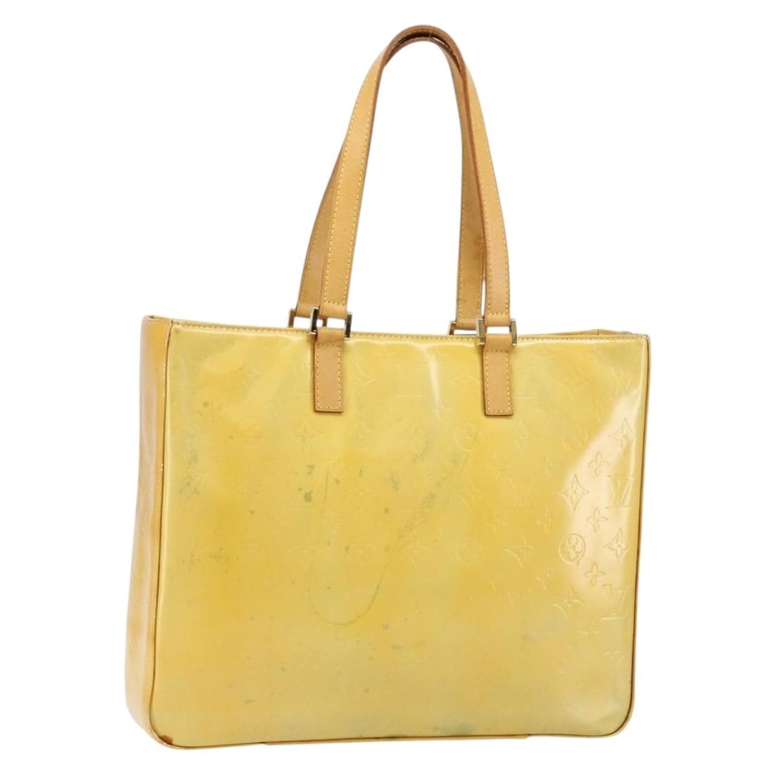 Louis Vuitton Monogram Vernis Columbus Tote Bag Gris M91028 Patent Leather: Louis Vuitton Monogram Vernis Columbus Tote Bag Gris M91028 Patent Leather Elevate your style with this authentic LOUIS VUITTON Monogram Vernis Columbus Tote Bag in a chic Gris color. Crafted from hig