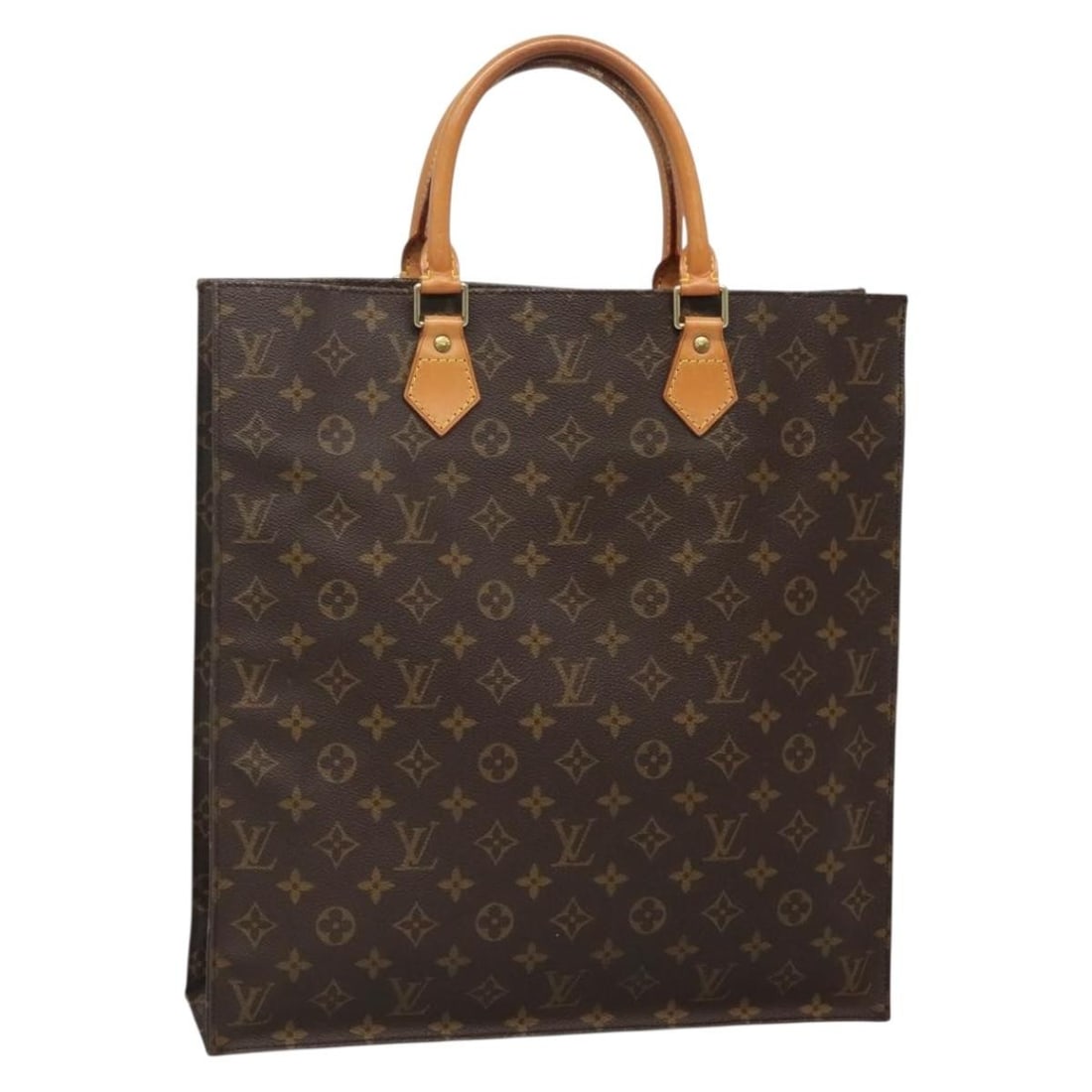 LOUIS VUITTON Monogram Sac Plat Hand Bag M51140 Auth France (1 of 18)