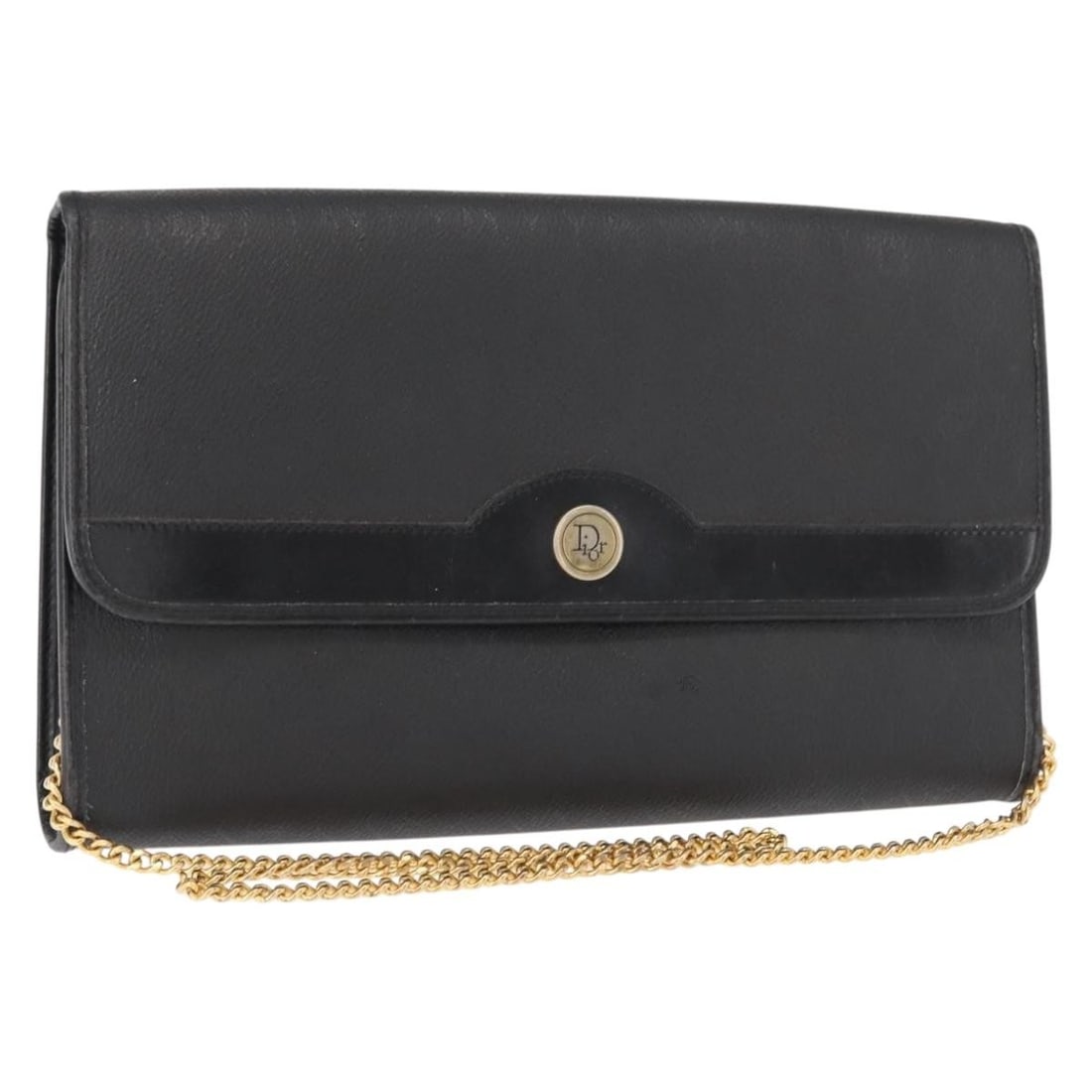 Christian Dior Black Gold Honeycomb Canvas Shoulder Bag PVC Auth (1 of 18)