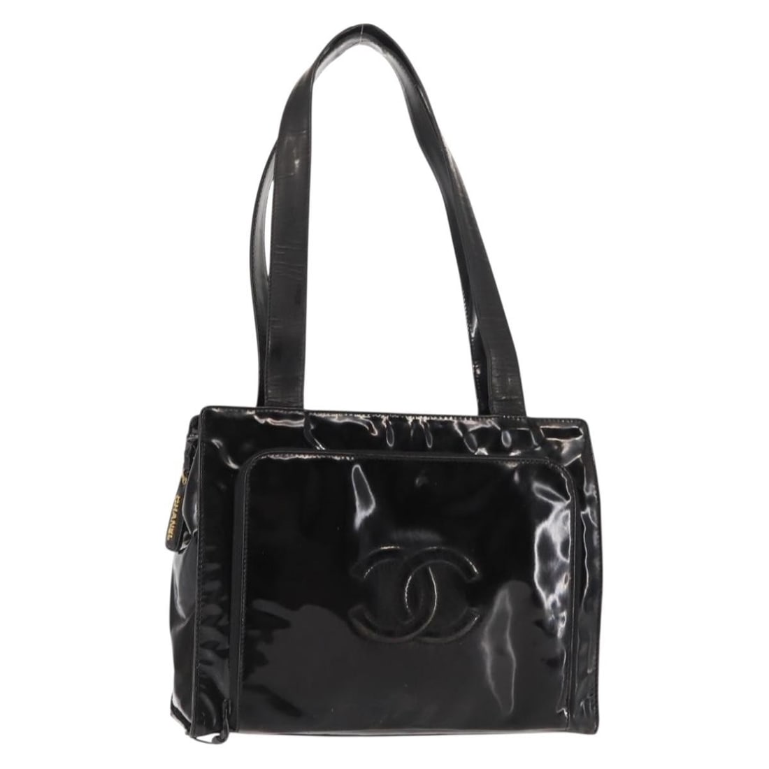 CHANEL Black Patent Leather Tote Bag Made in Italy Auth bs29402 (1 of 18)