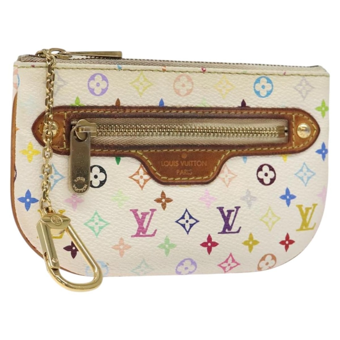 LOUIS VUITTON Monogram Multicolor Pochette MM Pouch White M60028 Auth: LOUIS VUITTON Monogram Multicolor Pochette MM Pouch White M60028 Auth This Louis Vuitton Monogram Multicolor Pochette MM Pouch is a stylish accessory crafted from durable Monogram Multicolor Canvas in